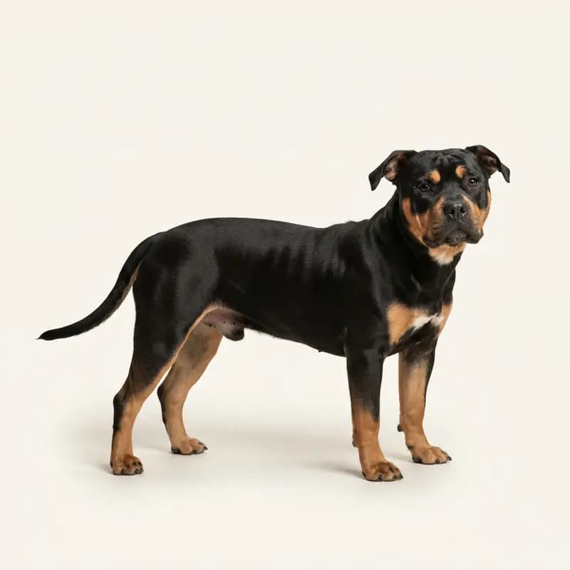 American Bully adulte en Noir et feu