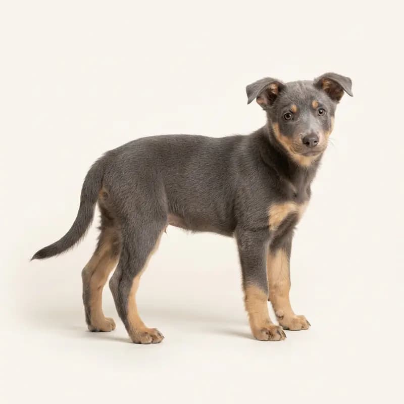 Çalışan Kelpie Welpe in Mavi-tan