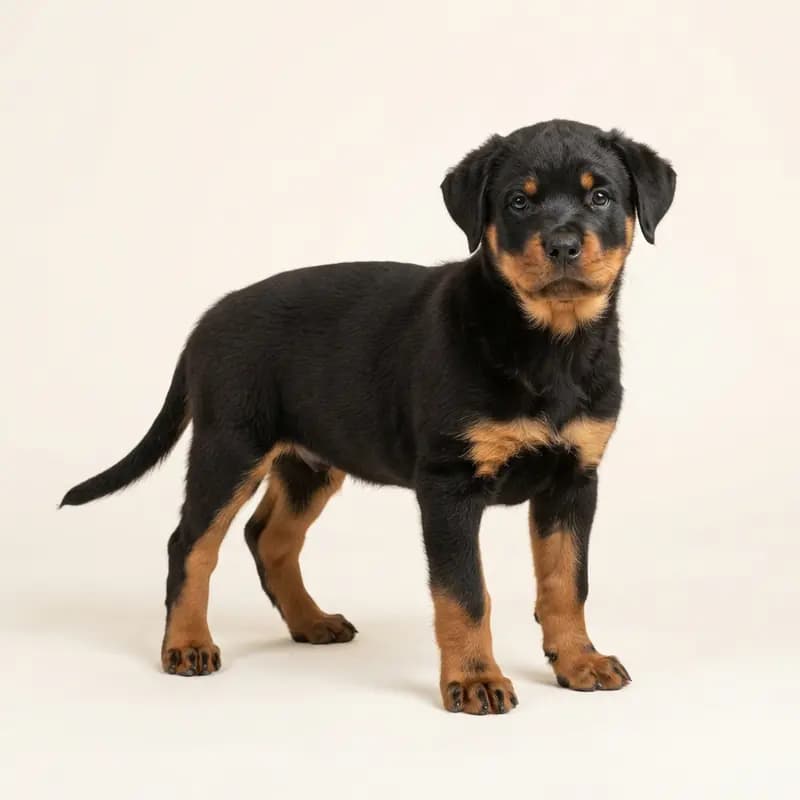Rottweiler Welpe in Sort med tan