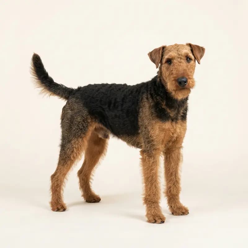 Voksen Airedale Terrier i Sort med tan