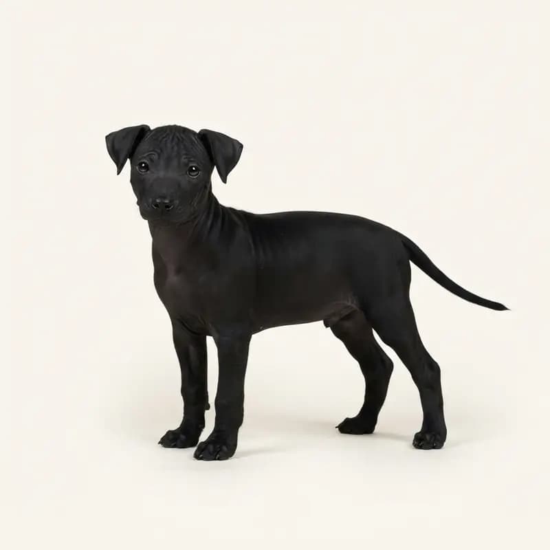 Amerikansk hårløs terrier Welpe in Sort