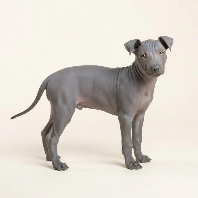 Haarloze Khala Welpe in Blauw