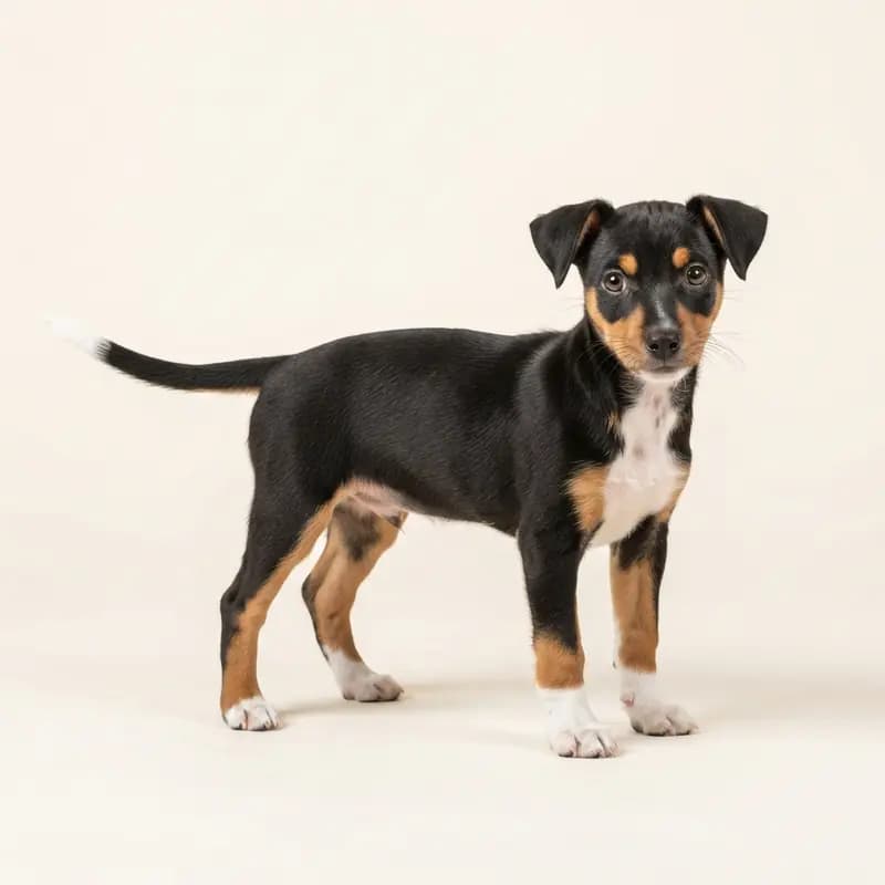 Rat Terrier Welpe in Tricolore