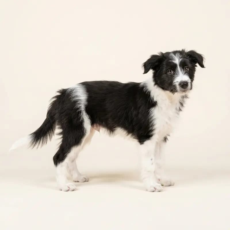 Pyreneese herder Welpe in Zwart-wit
