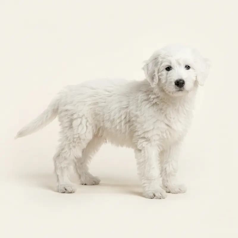 Komondor Welpe in Hvid
