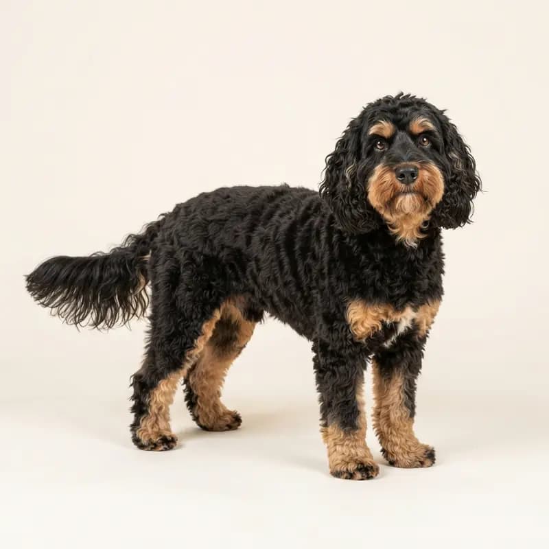 Volwassen Cockapoo in Zwart met tan