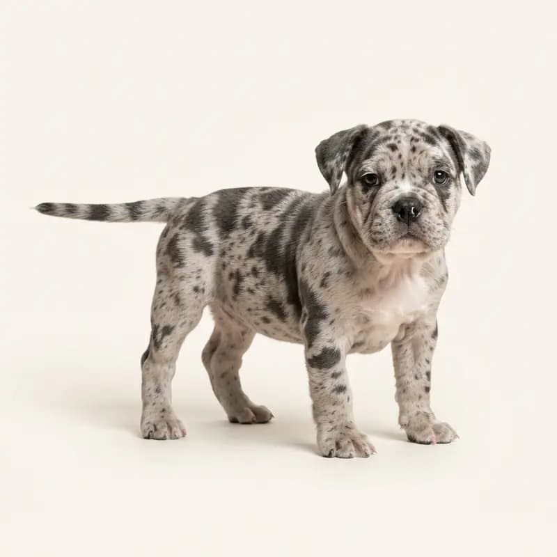 Eski İngiliz Bulldog Welpe in Merle