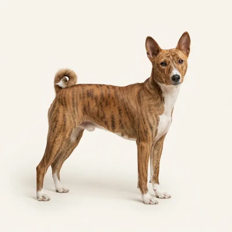 Volwassen Basenji in Gestroomd