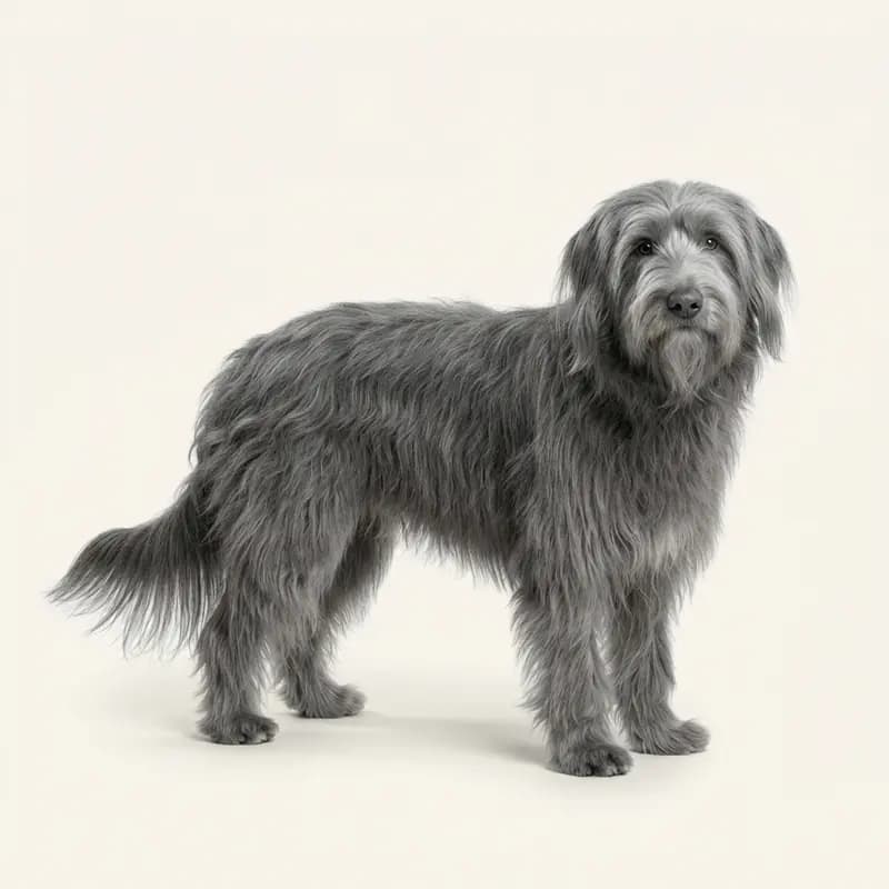 Voksen Bearded Collie i Blå