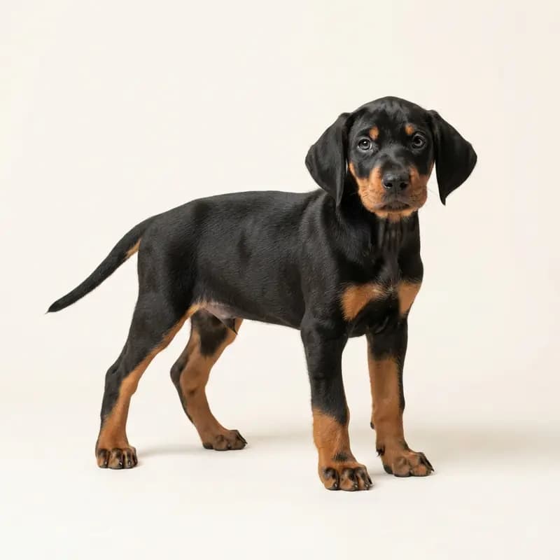 Korthåret hønsehund Welpe in Sort med tan