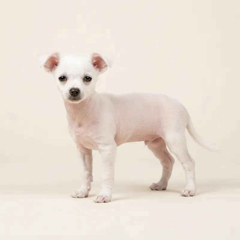 Tüysüz Chihuahua Welpe in Beyaz
