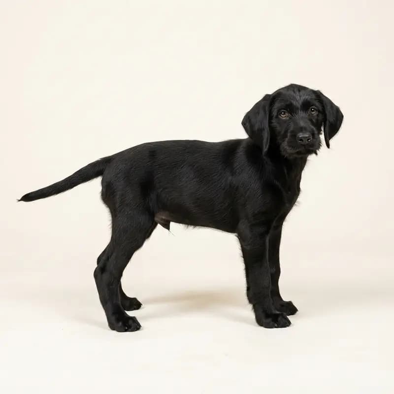 Pudelpointer Welpe in Sort