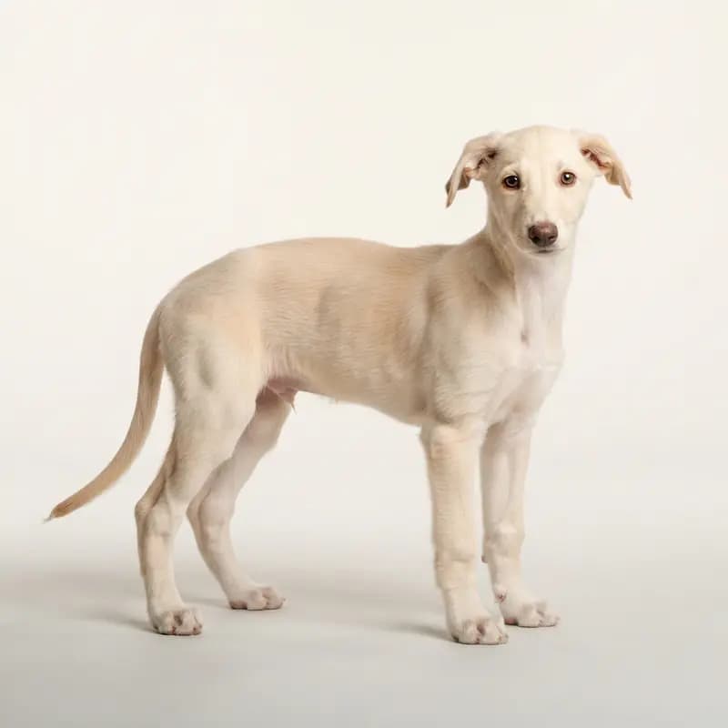 Galgo Español Welpe in Creme