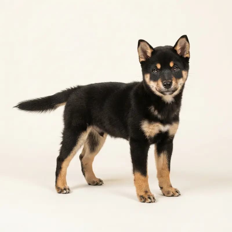 Shiba Welpe in Sort med tan