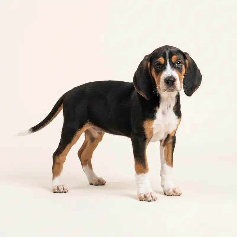 İngiliz Coonhound Welpe in Üç renkli