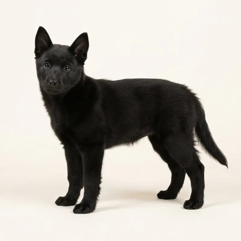 Norsk Buhund Welpe in Sort