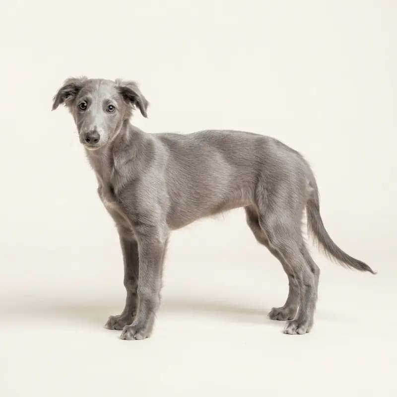 Silken Windhound Welpe in Zilver