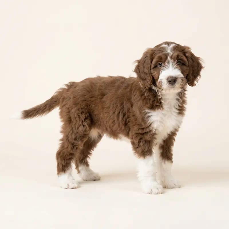 Bernedoodle Welpe in Brun-hvid