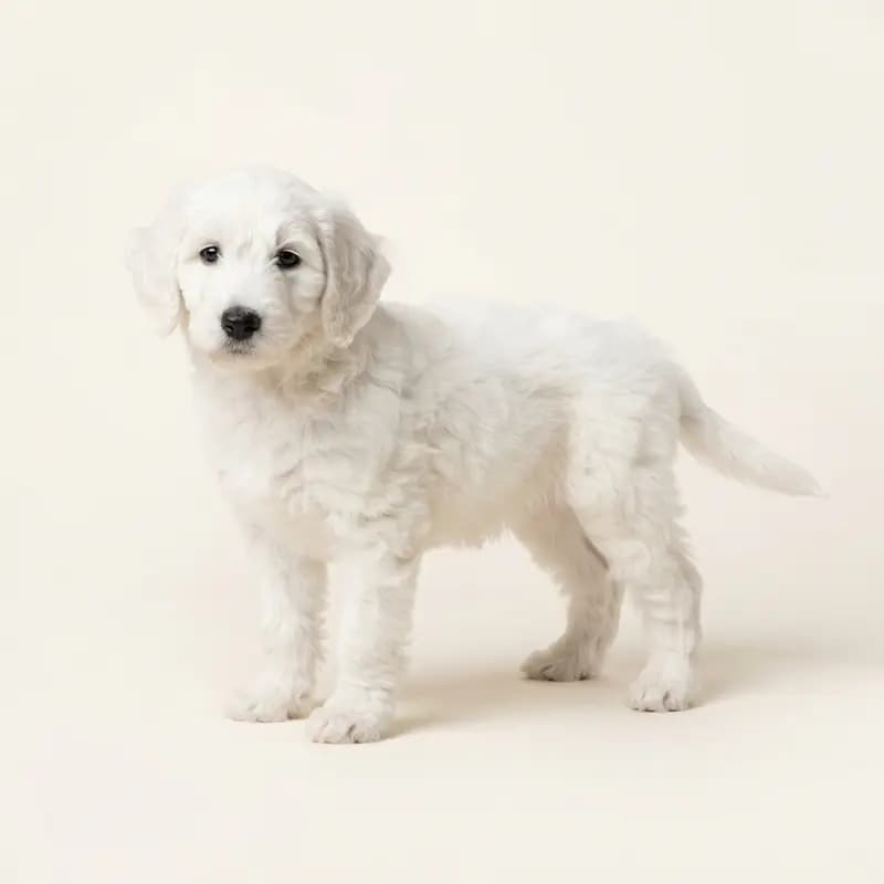 Goldendoodle Welpe in Blanc