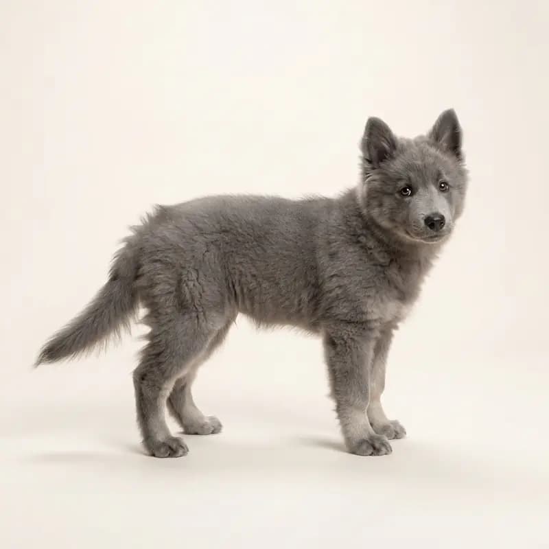 Canadese Eskimohond Welpe in Grijs