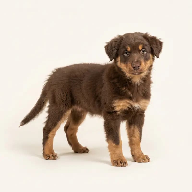 Alpin hyrdehund Welpe in Brun med tan