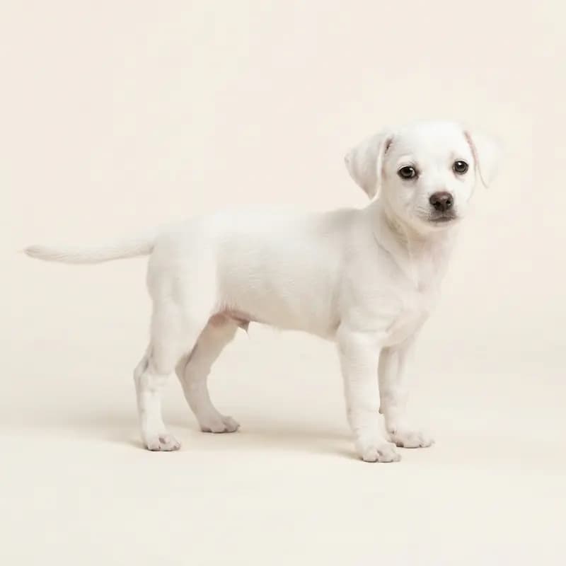 Chiweenie Welpe in Hvid