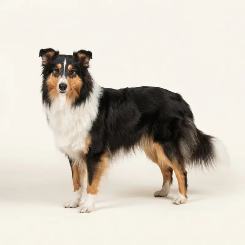 Üç renkli renginde yetişkin İngiliz Collie