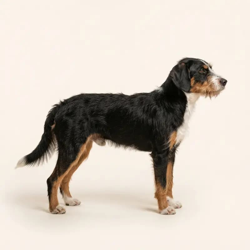 Kleine Berner Laufhond met Ruwharig