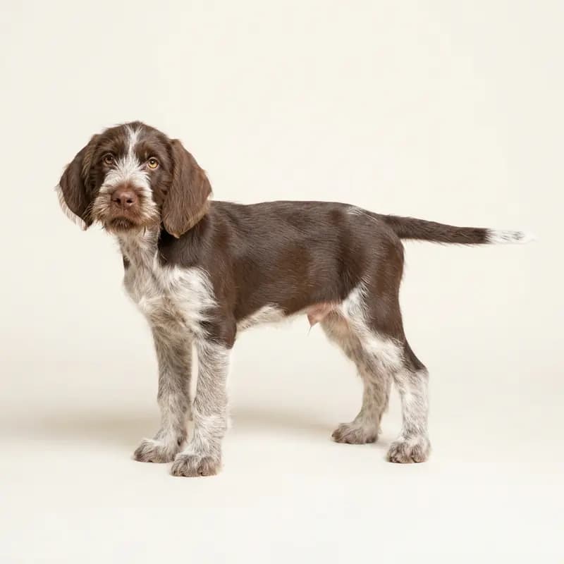 Spinone italien Welpe in Marron et blanc