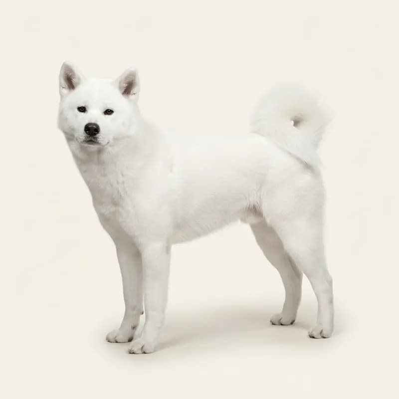 Voksen Akita i Hvid
