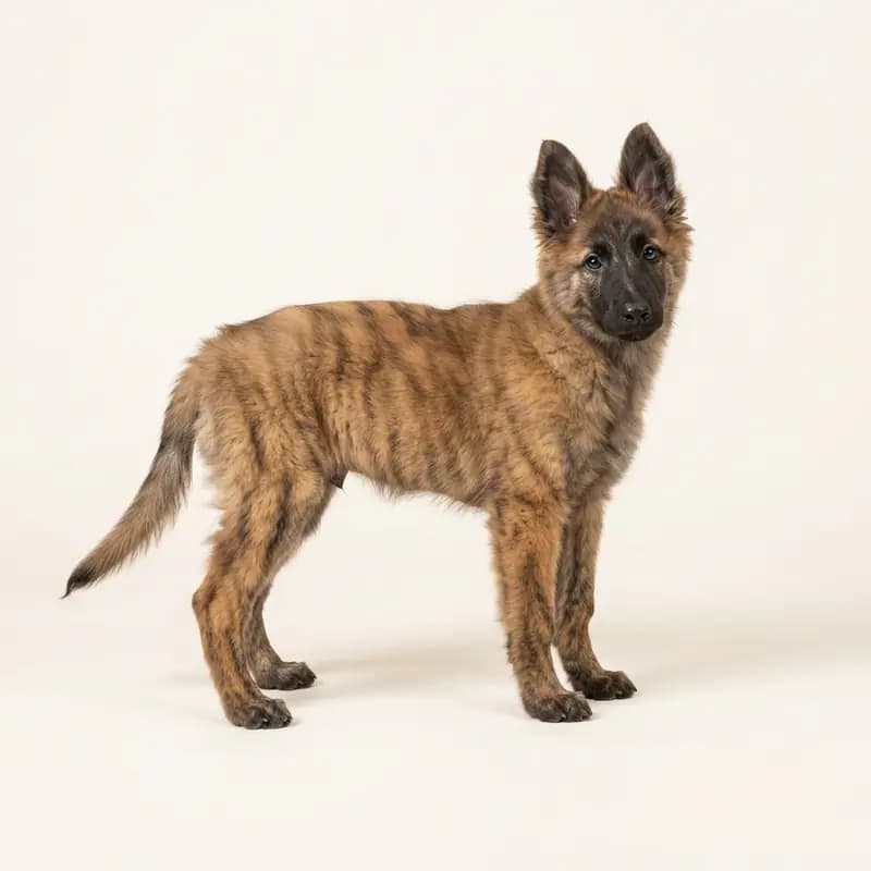 Hollandsk Hyrdehund, langhåret Welpe in Stribet