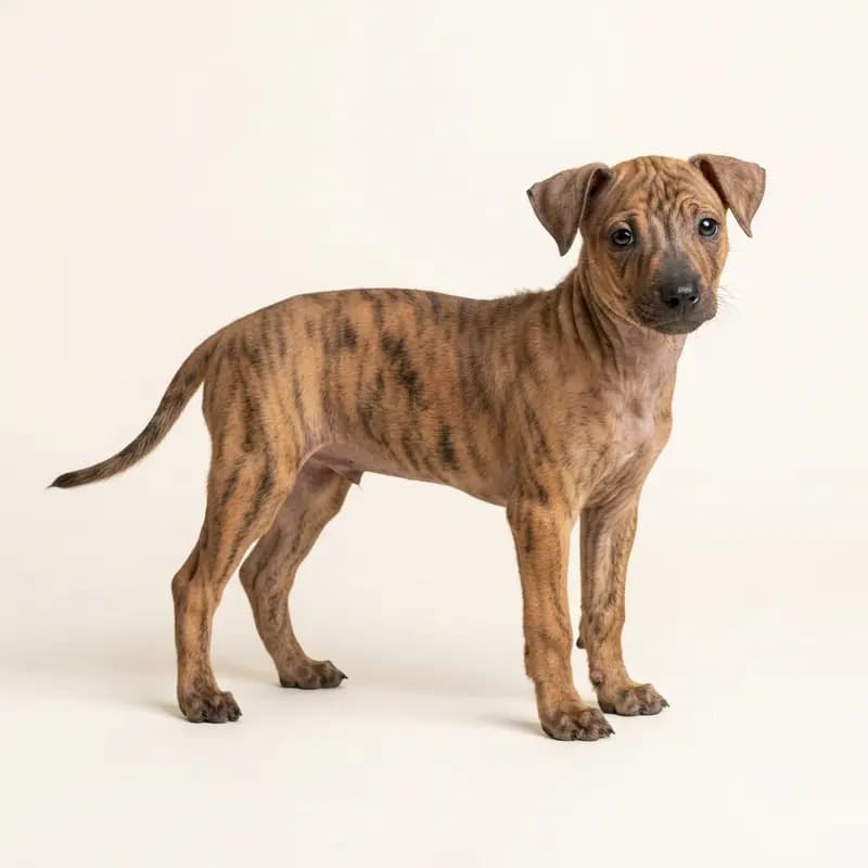 Amerikansk hårløs terrier Welpe in Stribet