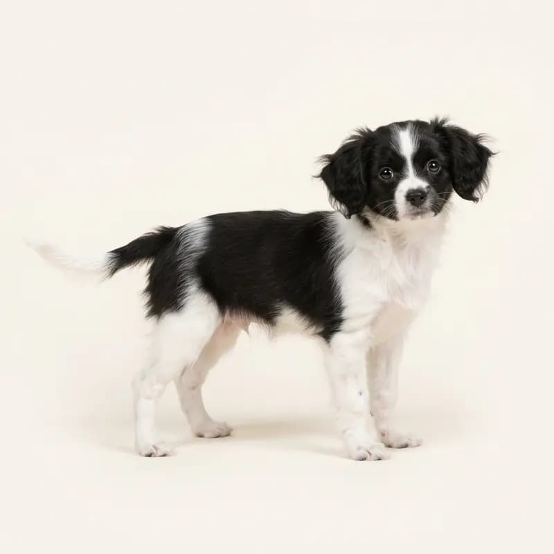 Phalene, Continental Toy Spaniel Welpe in Sort-hvid