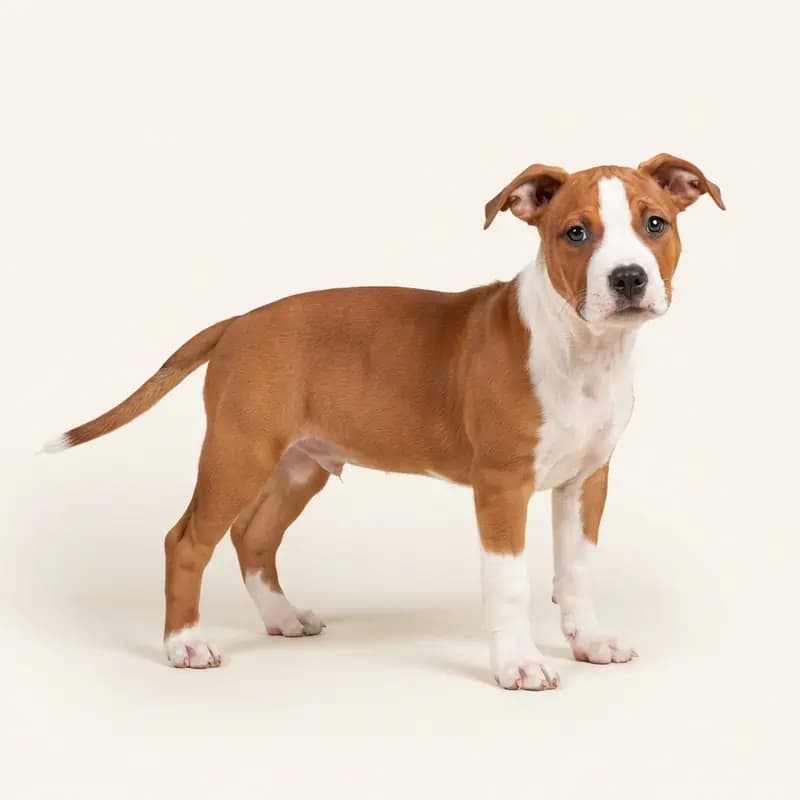 Amerikansk Staffordshire Terrier Welpe in Rød-hvid