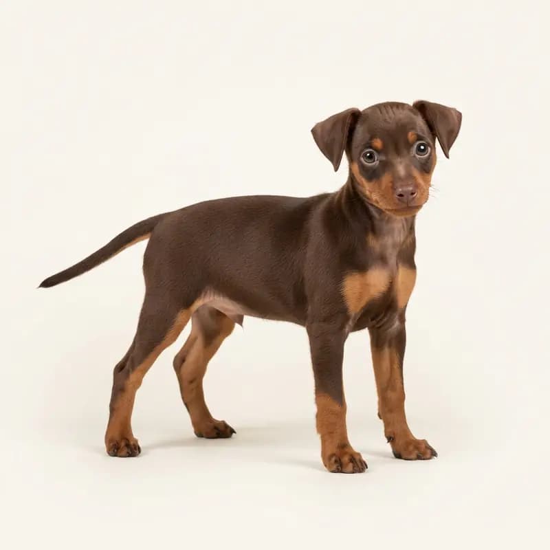 Dwergpinscher Welpe in Bruin met tan