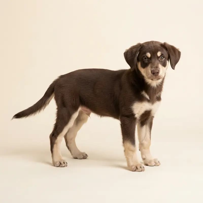 Aussiedor (Australische herder x labrador) Welpe in Tweekleurig