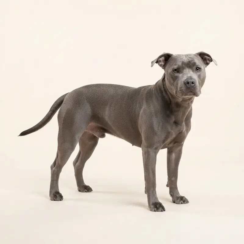 Voksen Amerikansk Staffordshire Terrier i Blå