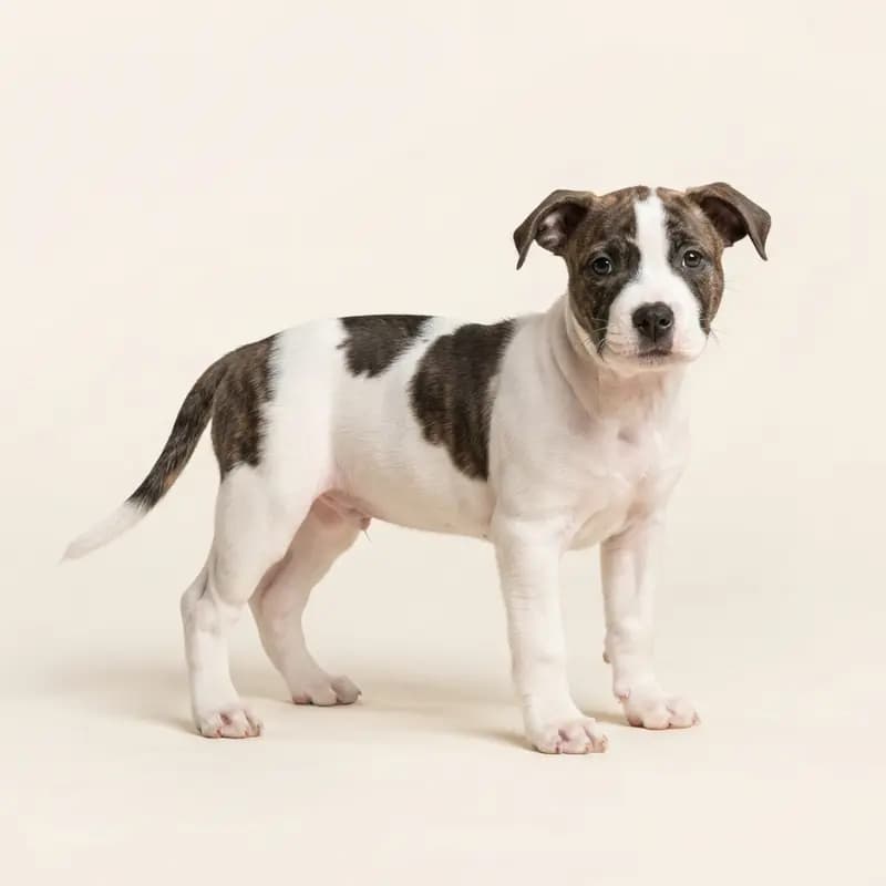 Amerikansk Staffordshire Terrier Welpe in Broget