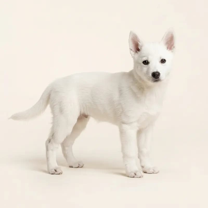 Norveç Lundehund Welpe in Beyaz