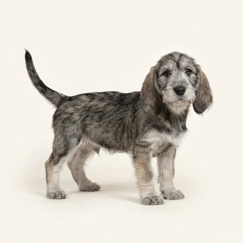Grand Basset Griffon Vendéen Welpe in Wolfsgrijs