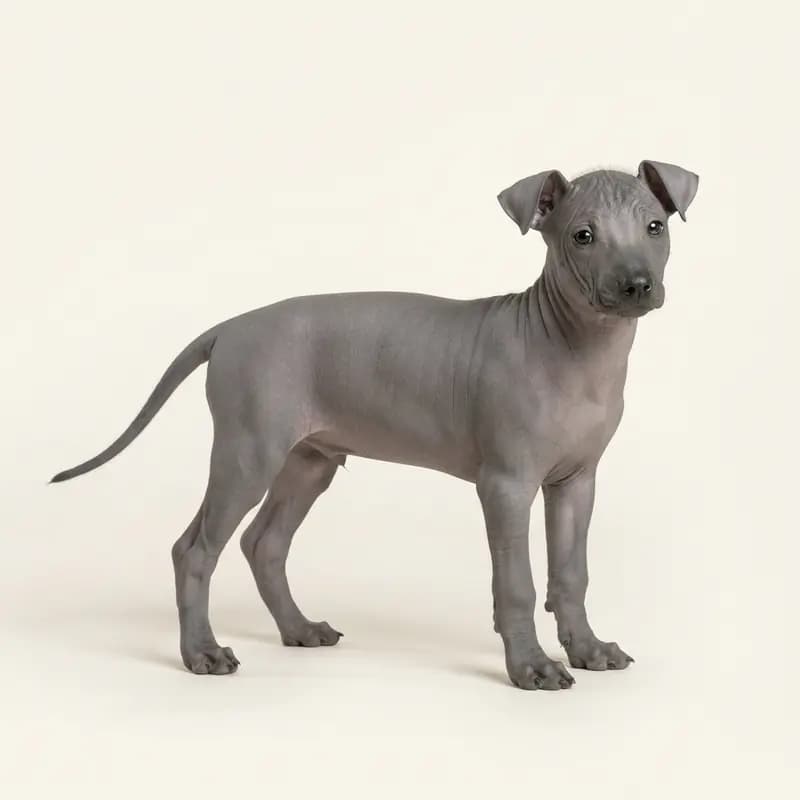 Chien nu équatorien Welpe in Gris
