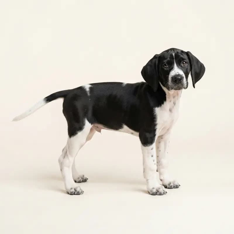 Korthåret hønsehund Welpe in Sort-hvid