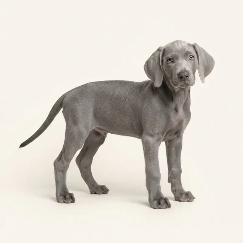 Korthåret Weimaraner Welpe in Blå