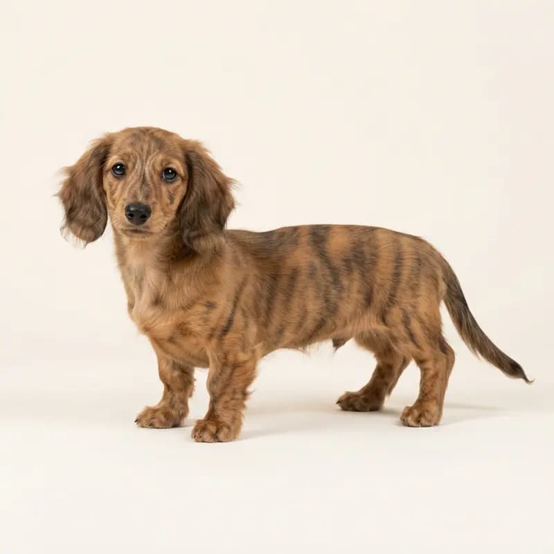 Langhåret Gravhund Welpe in Stribet