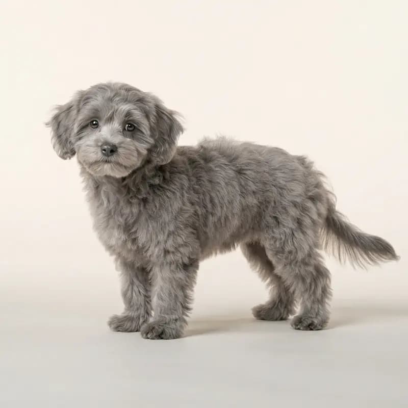 Shihpoo Welpe in Grå