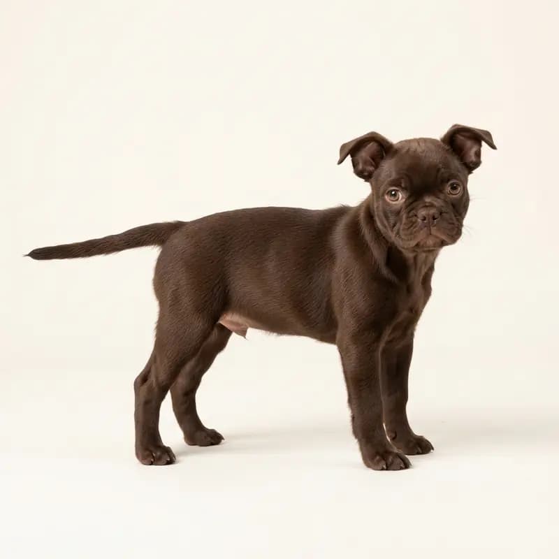 Boston Terrier Welpe in Chokoladebrun