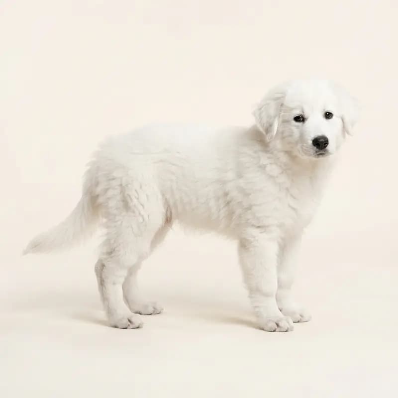 Maremma-Abruzzenherder Welpe in Wit