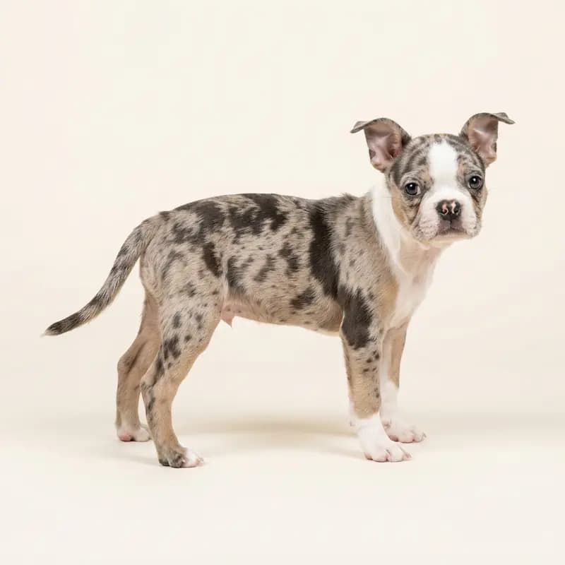 Boston Terrier Welpe in Merle