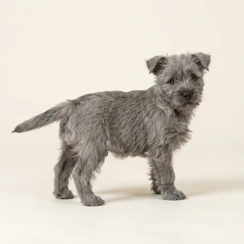 Cairn Terrier Welpe in Grå
