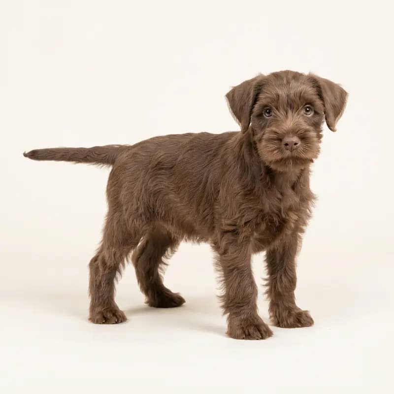 Dværgschnauzer Welpe in Brun